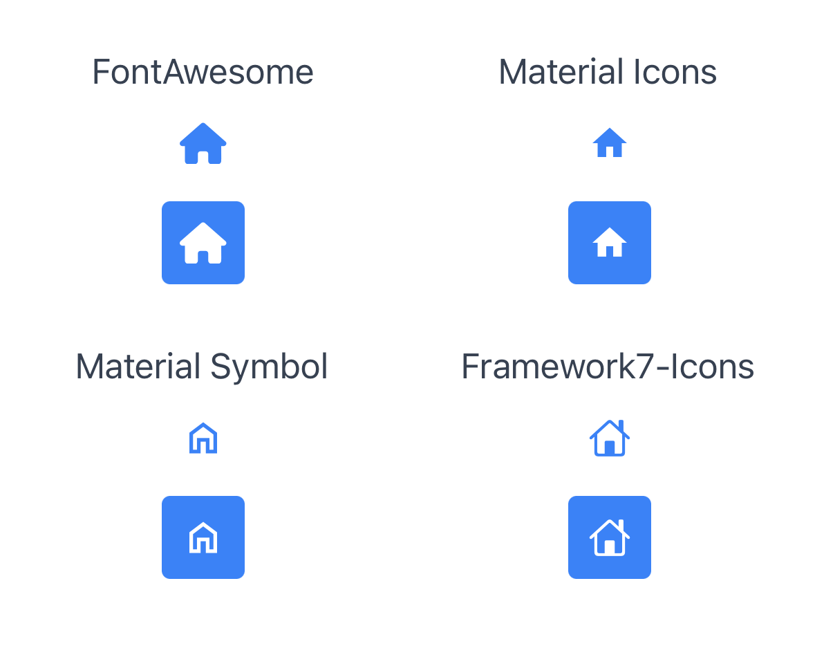 iOS Screen - Icon Fonts